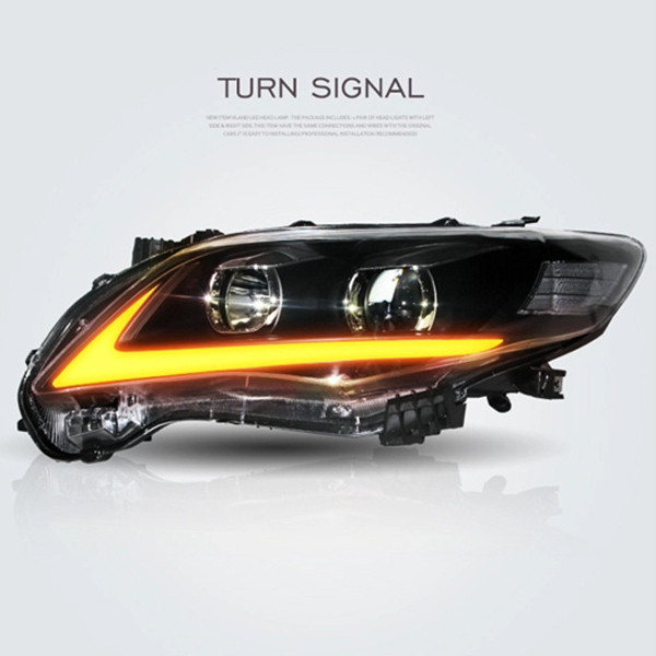 Led Sequential Head Lamp For Toyota Corolla 2011 2012 2013 Headlight